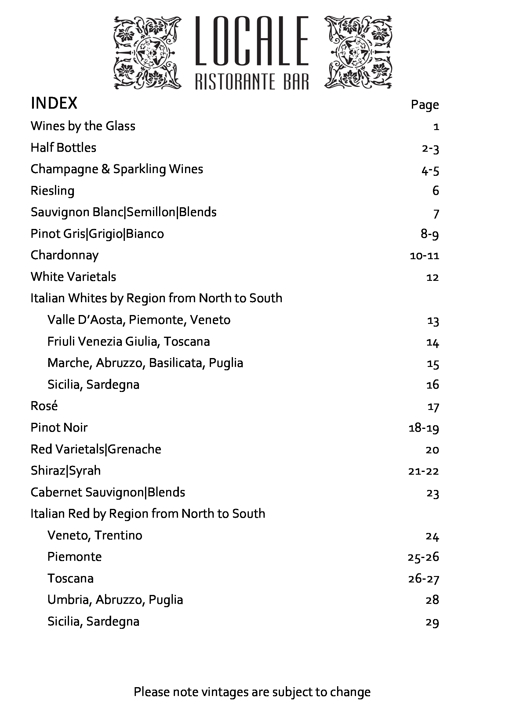Wine List March 22 0
