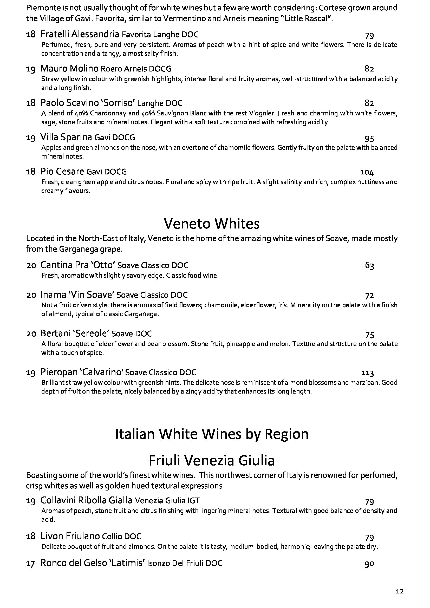 Wine List March 22 12