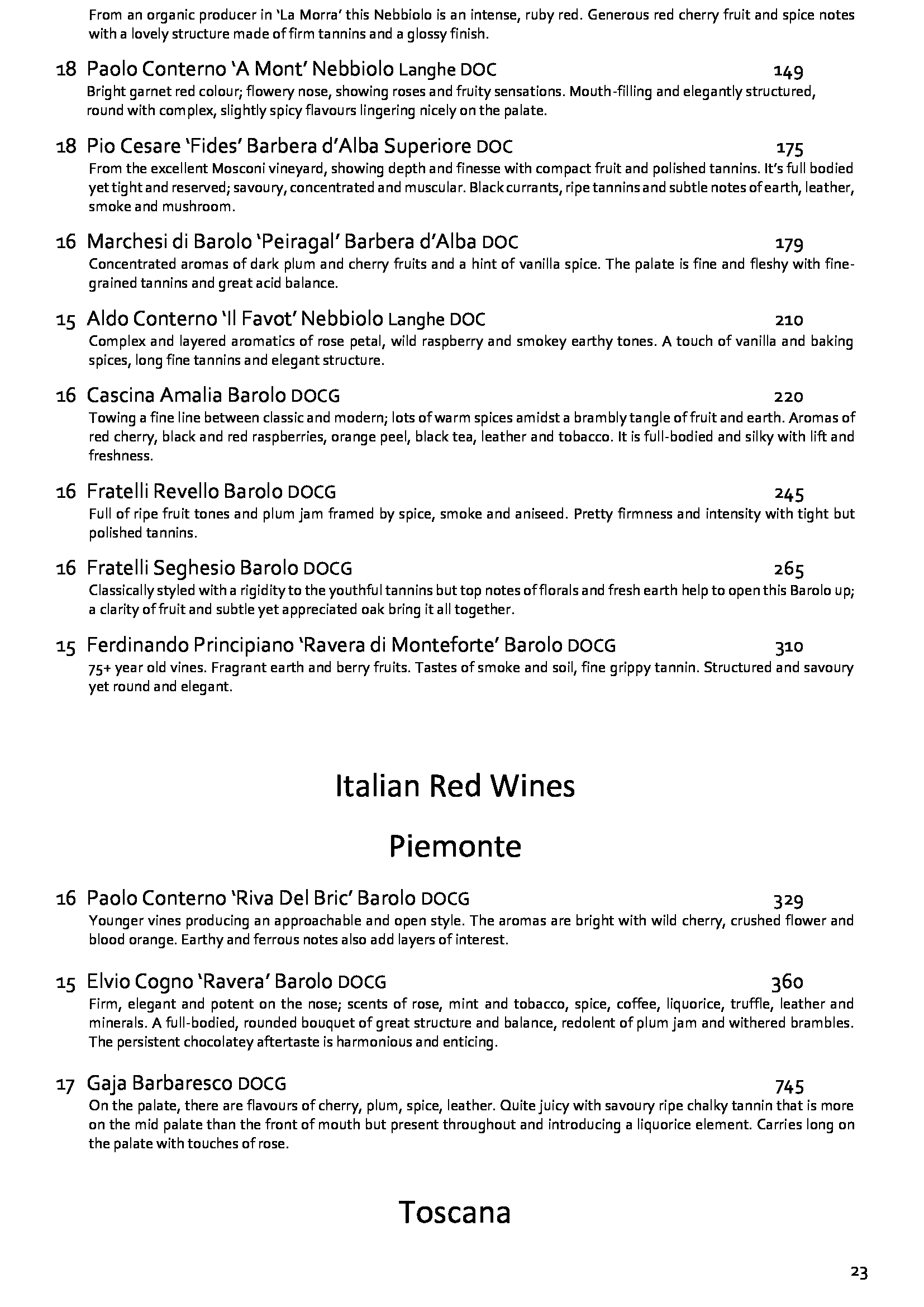 Wine List March 22 23