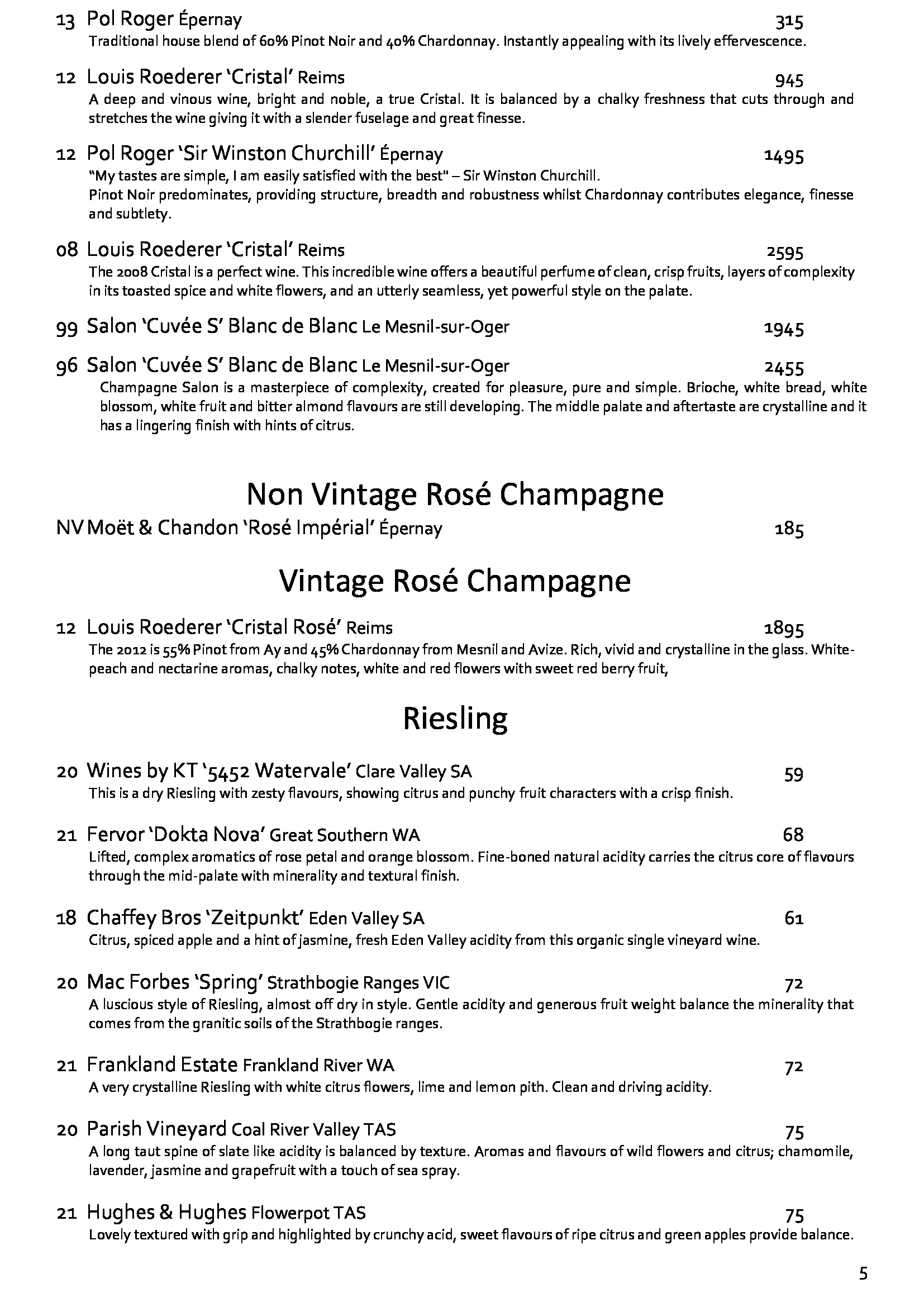 Wine List March 22 5