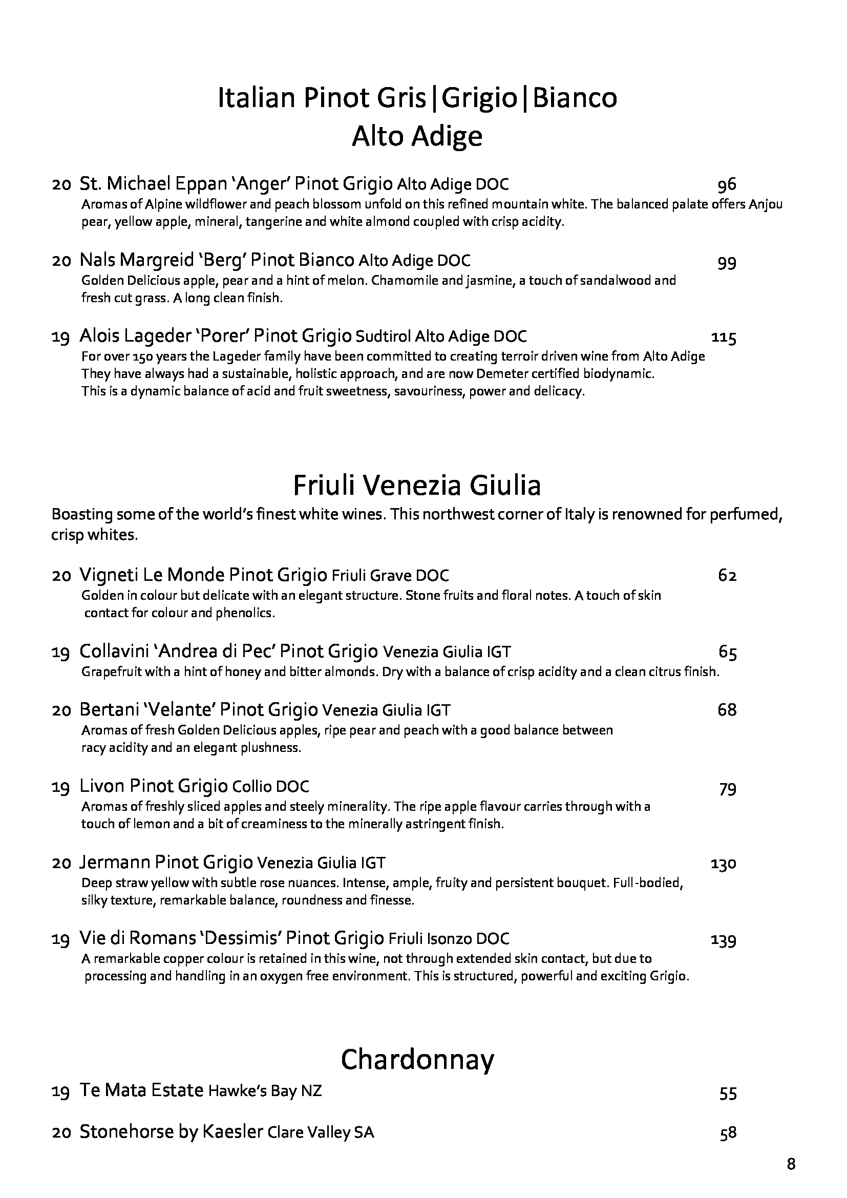 Wine List March 22 8